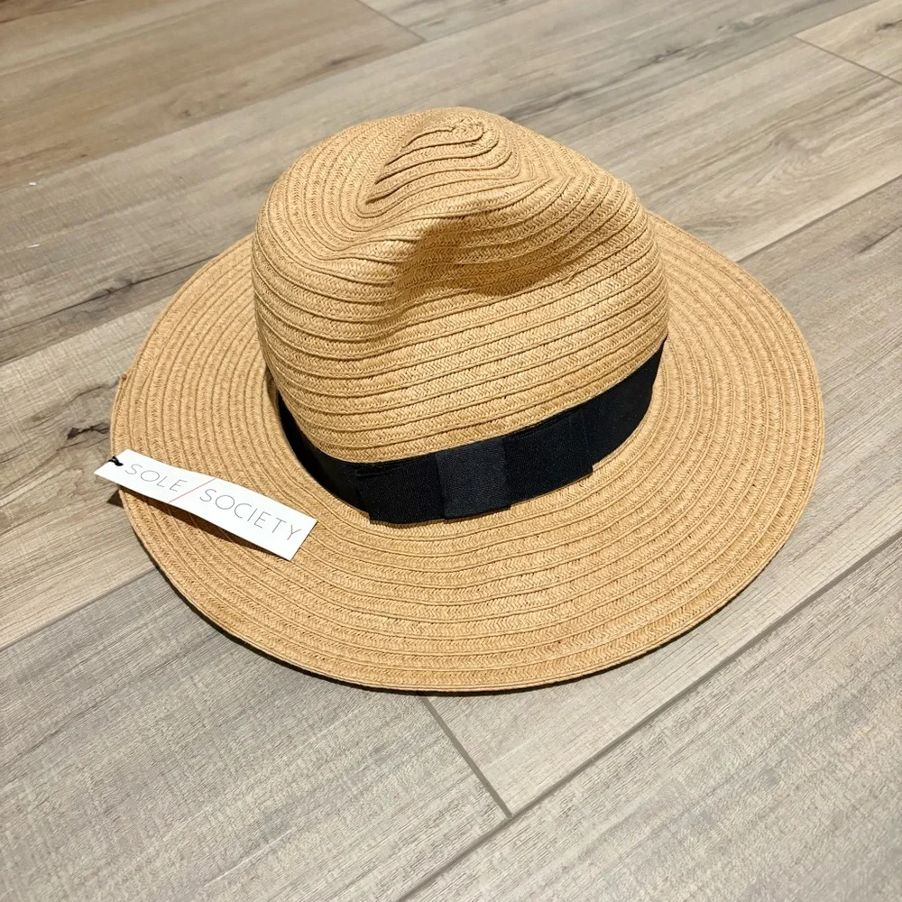 Nordstrom Sole Society‎ Straw Panama Sun Hat OS